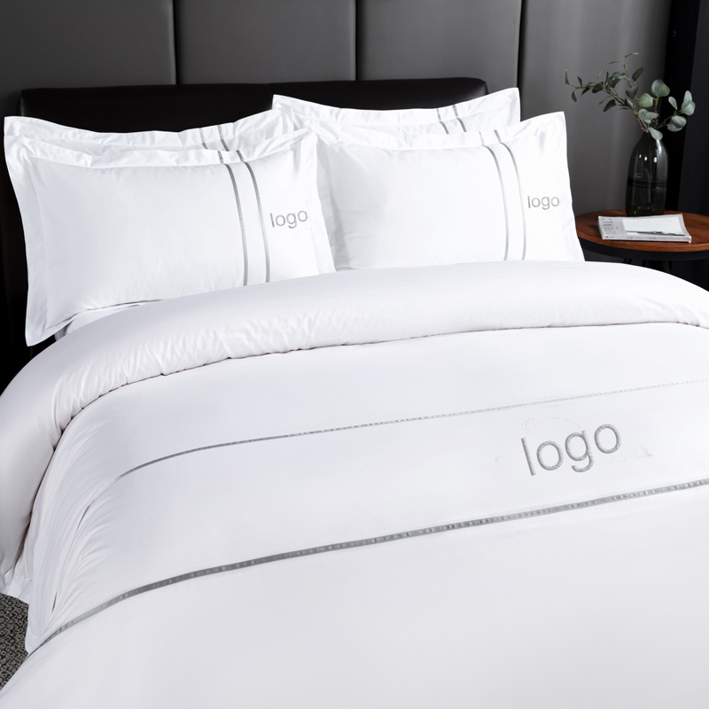 Tape Dekorasyon Customized Logo Hotel Linen Bedding Set Tape Dekorasyon Customized Logo Hotel Linen Bedding Set