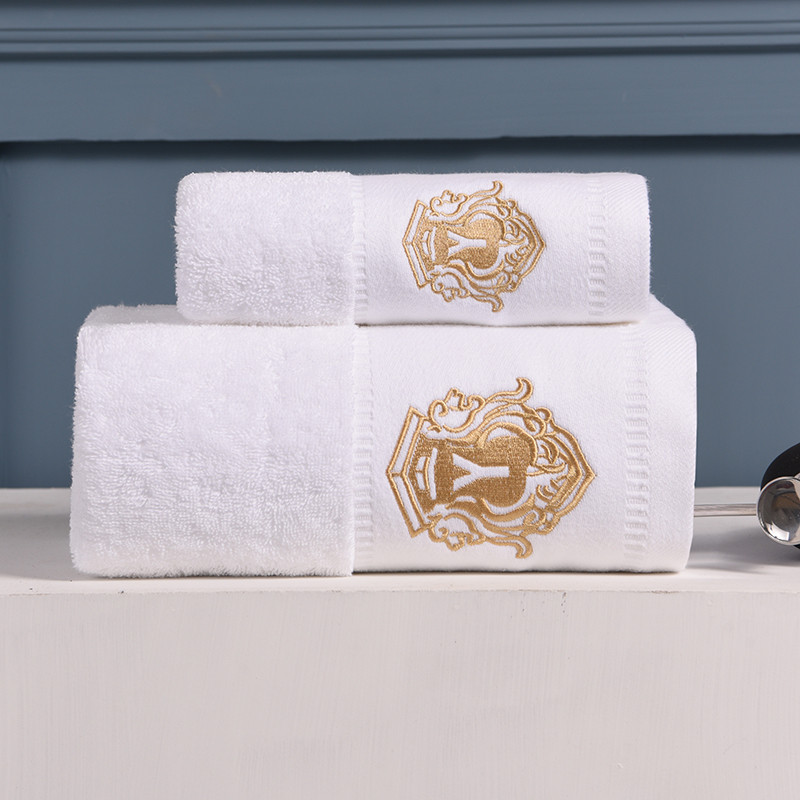 Custom Embroidery Logo 100% Cotton Hotel Towel Set