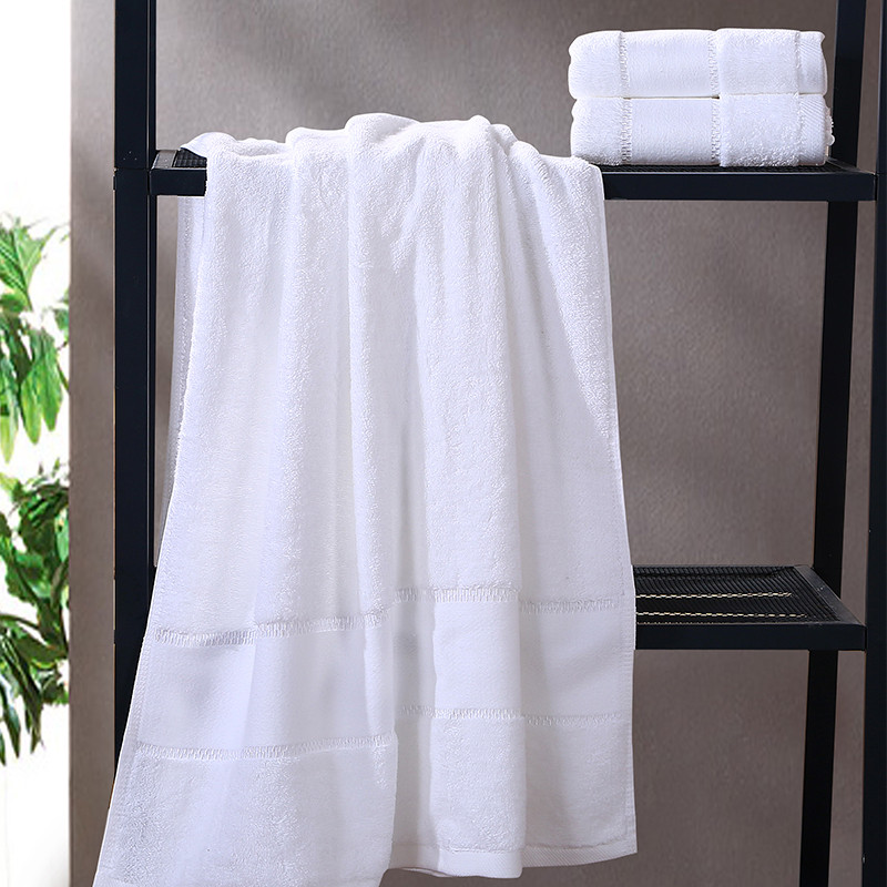 Dobby Border White Silver Thread Towel Set Dobby Border White Silver Thread Towel Set