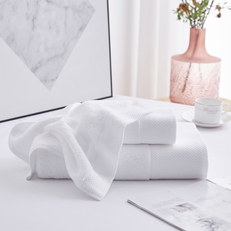 Jacquard Border Hotel na puting Bath Towel Jacquard Border Hotel na puting Bath Towel