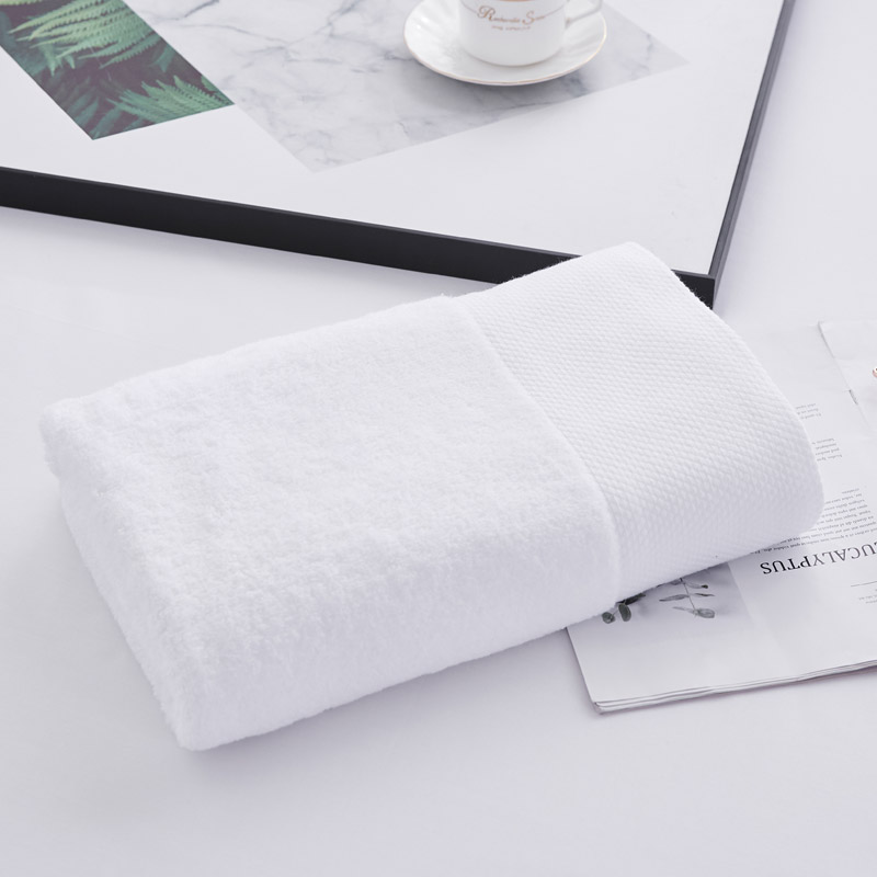 Jacquard Border Hotel na puting Bath Towel Jacquard Border Hotel na puting Bath Towel
