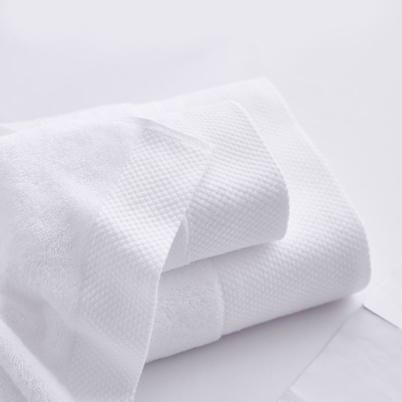 Jacquard Border Hotel na puting Bath Towel Jacquard Border Hotel na puting Bath Towel