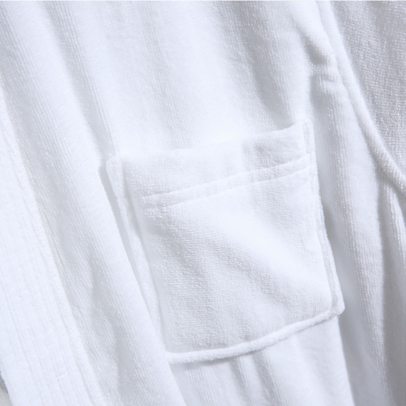 Soft Terry Material High GSM White Bathrobe na may Magandang Water Absorbance Soft Terry Material High GSM White Bathrobe na may Magandang Water Absorbance